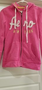 Pink zipper hoodie sweater
